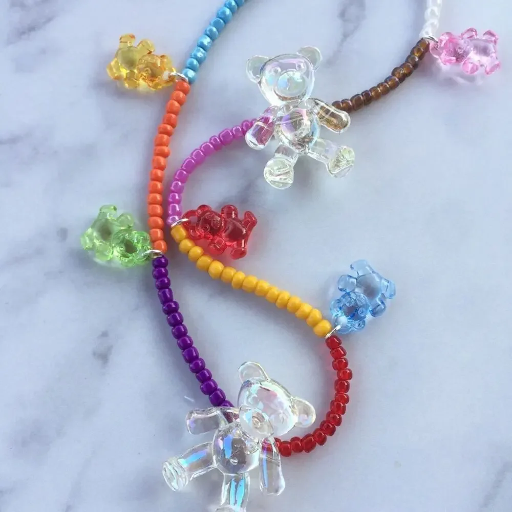 Handmade Kandi Gummy Bear Beaded Necklace - Picture 3 of 11